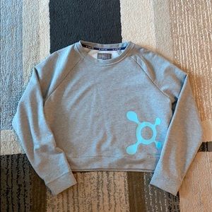 Orange theory cropped crew neck sweatshirt